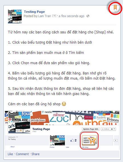 Hướng dẫn đặt hàng trên fanpage - Phần mềm quản lý bán hàng và kho hàng S3 POS Online