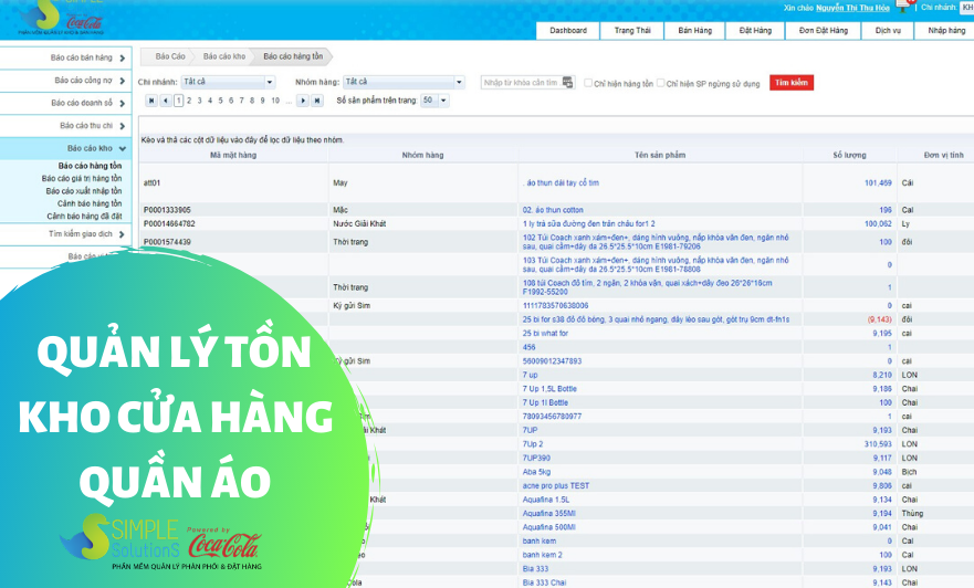 Quản lý tồn kho cửa hàng quần áo